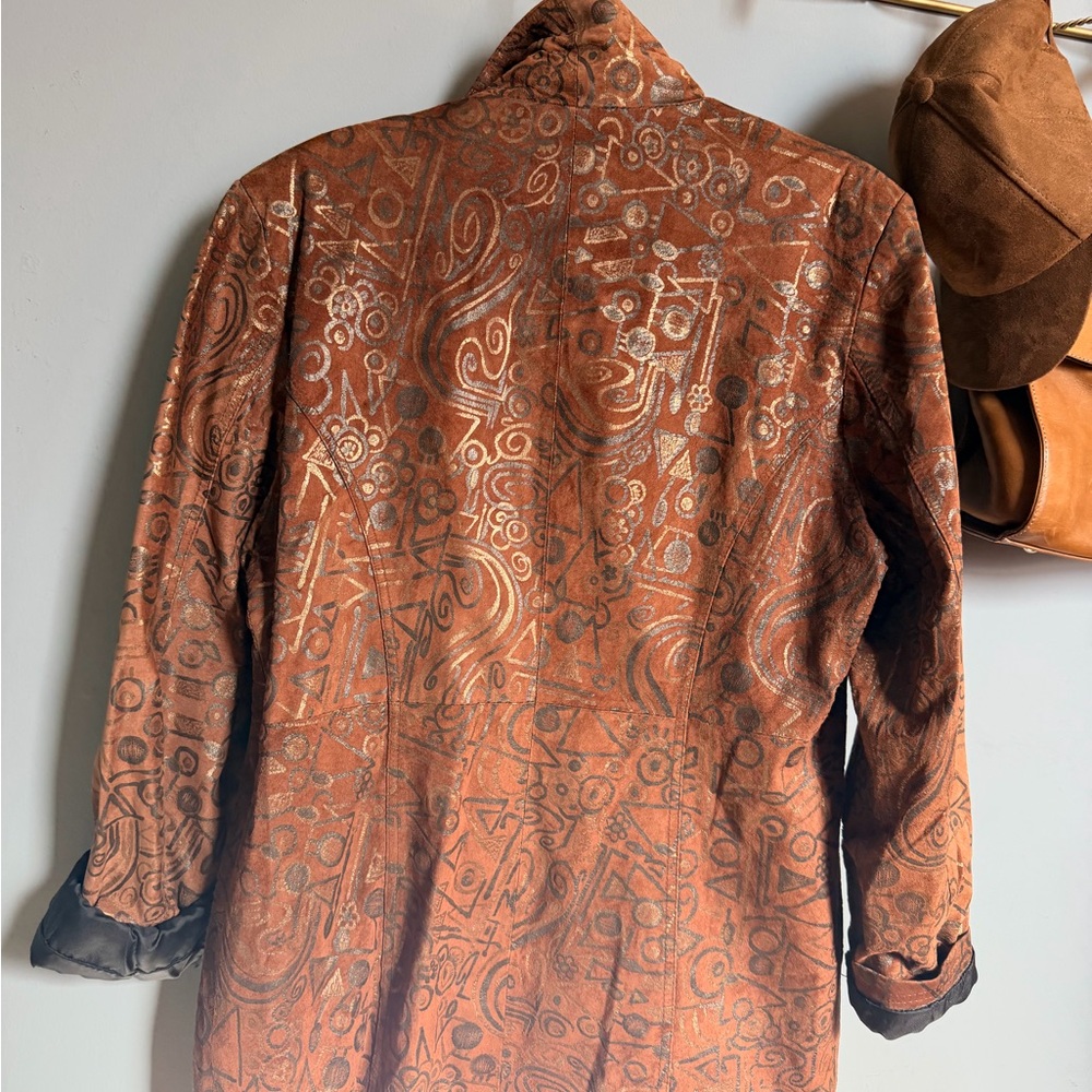 Vintage Patterned Brown Jacket - image 1